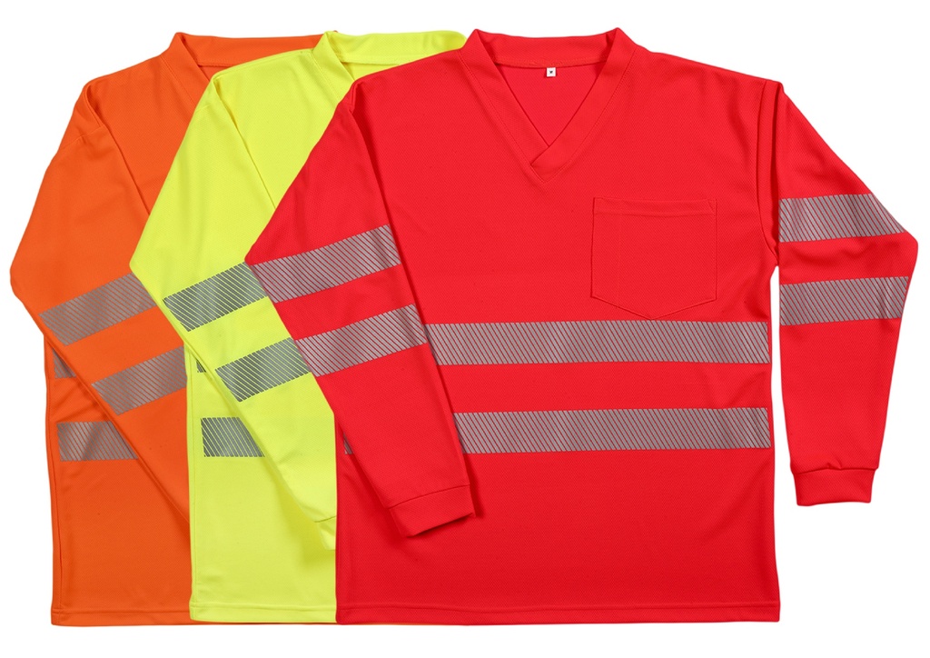Shirt de sécurité à longues manches rouge vif BIOACTIVE REFLEX