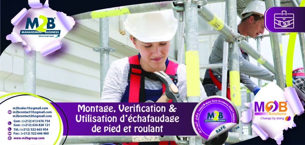 Montage, vérification et utilisation d’échafaudage de pied et roulant