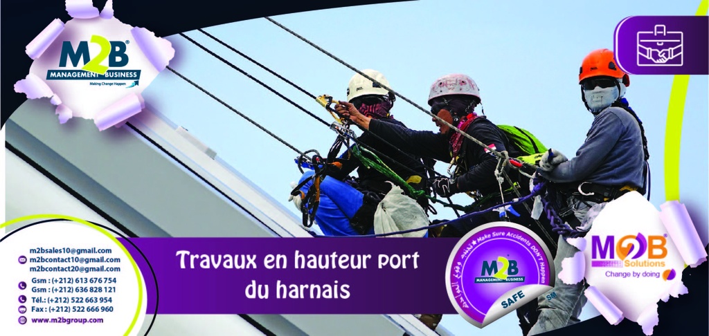 Travaux en hauteur port du harnais