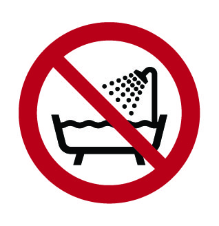 Interdiction d'utiliser cet appareil dans une baignoire, une douche ou un réservoir rempli d'eau (copie)