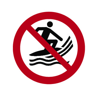 Interdiction d'embarcation de surf