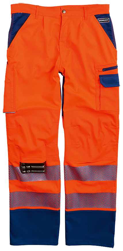 Pantalon professionnel de sécurité orange vif/bleue EXTENSO REFLEX