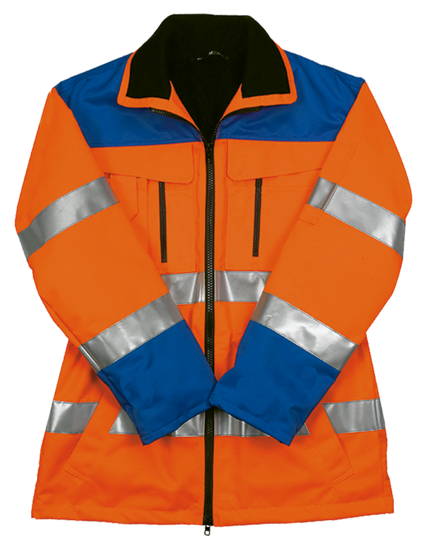 Veste de sécurité longue orange vif/bleue TREKKER REFLEX