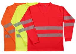 [PSA _EPI_VÊT_10_0027] Shirt de sécurité à longues manches rouge vif BIOACTIVE REFLEX