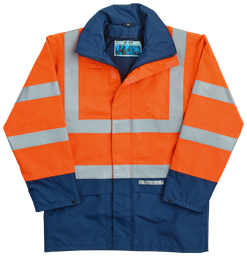 [PSA _EPI_VÊT_10_0038] Veste de pluie et de sécurité multinormes orange vif/bleu foncé ELLISTON