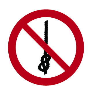 Interdiction de faire de nœuds dans la corde