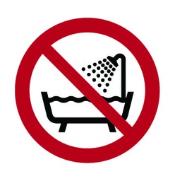 [PSA _SIG_INT_10_P026] Interdiction d'utiliser cet appareil dans une baignoire, une douche ou un réservoir rempli d'eau