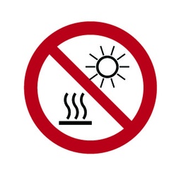 [PSA _SIG_INT_10_P068] Interdiction de exposer à la lumière directe du soleil ou à une surface chaude